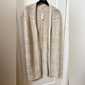 Reitmans Beige Open Front Knit Cardigan